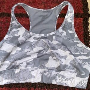 Reebok Women's Gray Camo sport bra Top